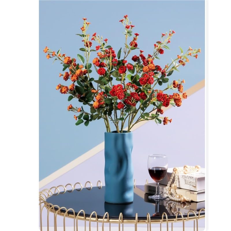 Fleur Artificielle Tiges de Roses artificielles, 4 pièces, Fausses Branches de Houx avec Feuilles Vertes for couronnes, Bouquets, centres de Table