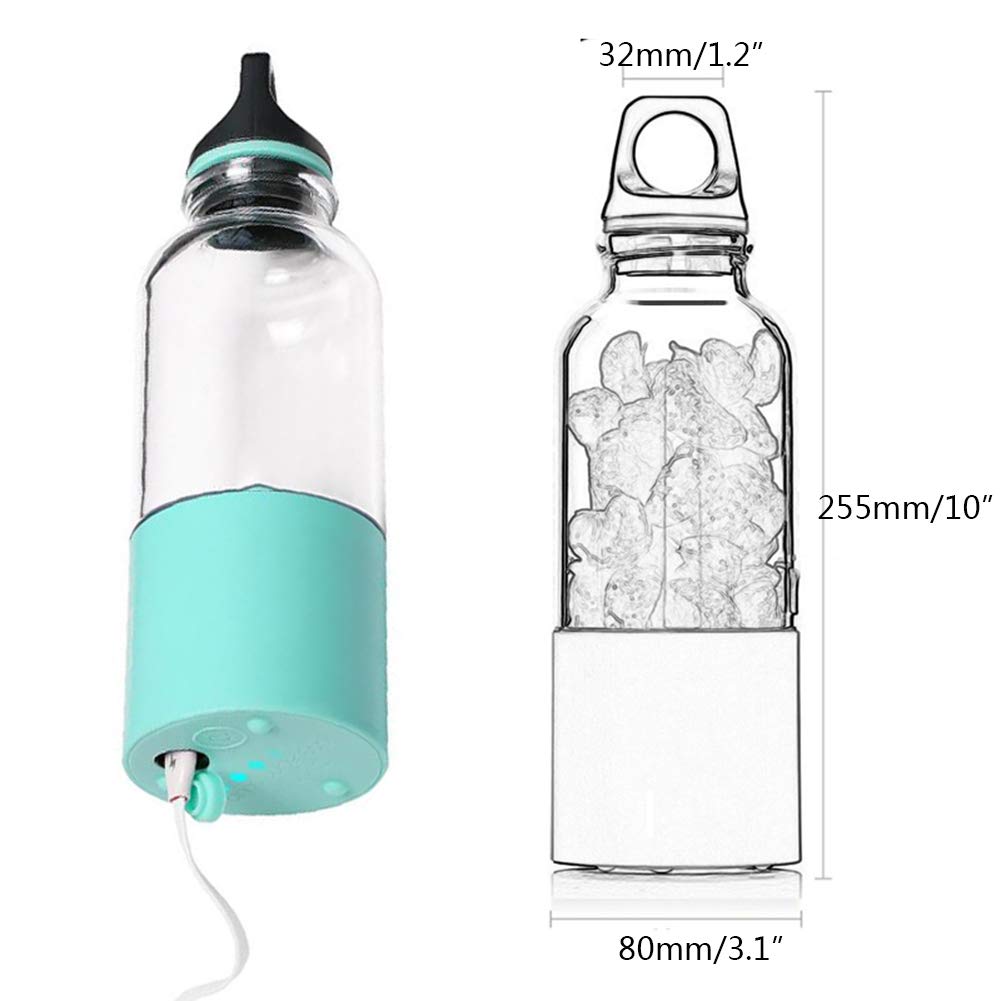 Li-HIM Batidora portátil Personal/Batidora eléctrica Licuadora/Licuadora Recargable USB, 4 Cuchillas 500 ml, para Viajes a casa,Verde