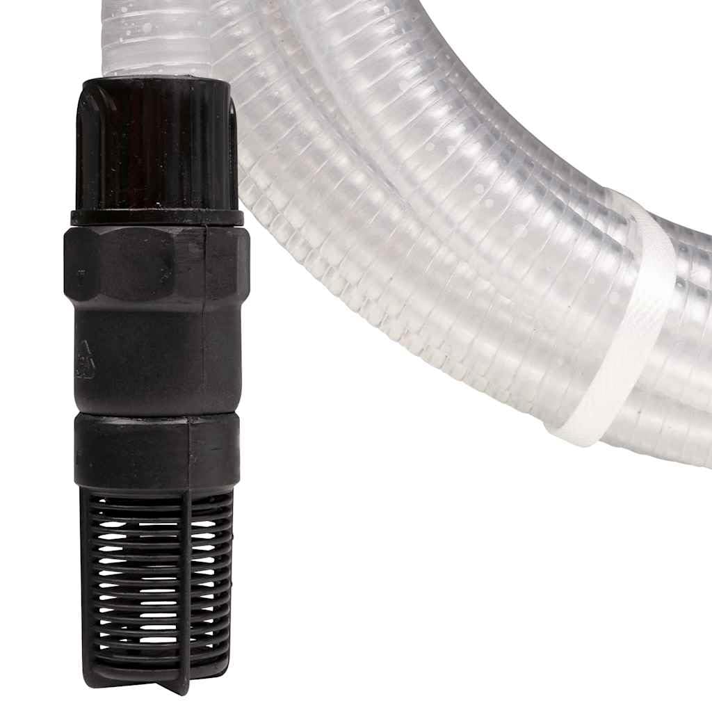 Mangloder - Manguera de aspiración de PVC transparente con conexiones de PVC, 1 pulgada, 10 m, diámetro interior de 0,9 pulgadas, 6 bar, con válvula de pie y colador para bombas de jardín y plantas de
