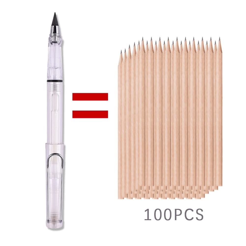 Ołówki Eternal Pen HB, przezroczyste, z wymienną końcówką, do pisania bez tuszu, kreatywne, biurowe, szkolne, papiernicze (1 szt. Eternal Pencil) (1 szt. Eternal Pencil)