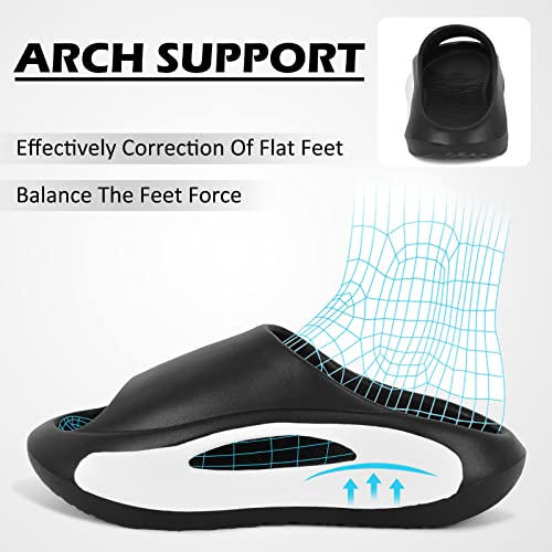 Feionusin Men's and Women's Sport Recovery Sandals With Comfortable Plantar Fasciitis Arch Support, Orthotic Open Toe Sport Slides Thick Cushion Waterproof Lightweight Casual Athletic Sandals3