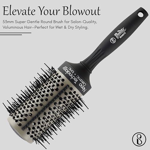 Image of Beaute Secrets Super Gentle Round Brush for Blow Out - Salon Quality Hair Brushes for Women - Roller Brush for Blow Drying - Wet and Dry Hair Styling - Volumizing Hair Care Blowout Brush, 53mm