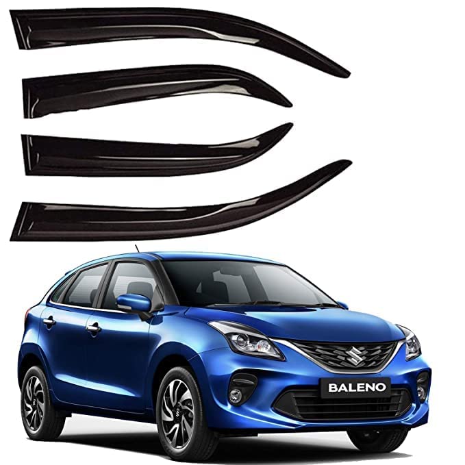 Image of Premium Non-Breakable Car Window Door Visor /Rain Guard /Wind Deflector Compatible for (Baleno 2022)