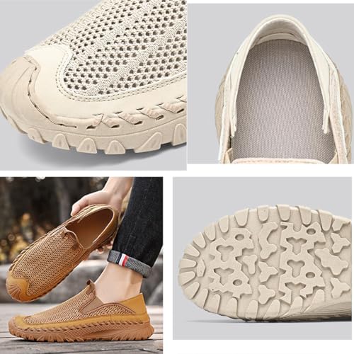Zenfaze Orthopedic Shoes for Men, Slip On Orthopedic Hiking Shoes,Breathable Mesh Elastic Laces Non Slip Hiking Sneakers Arch Support Soft Soled Driving Shoes3
