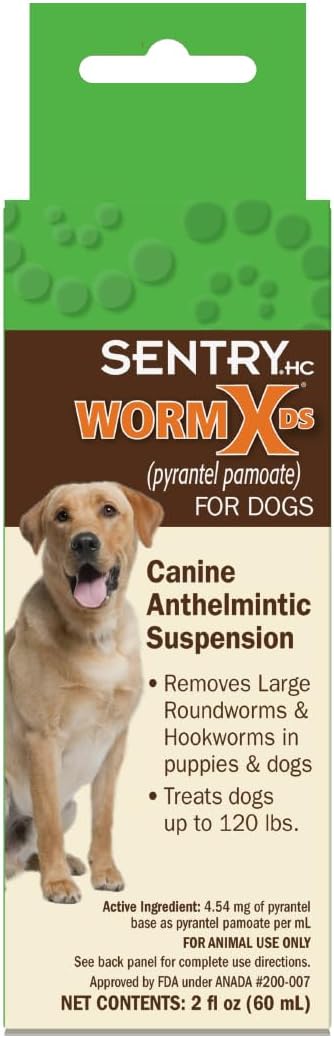 Sentry Pet Care HC WormX DS (pyrantel pamoate) Canine Anthelmintic Suspension De-wormer for Dogs, 2 oz