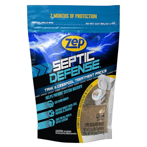 Zep Septic Defense System Treatment Dissolvable Packs - 6 Month Supply - ZSTP6 - Safe for Pipes and All Septic Tanks , Brown