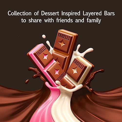 Image of Fabelle The Bars Treasury Premium Chocolate Gift Pack, 24 Assorted Layered Chocolate Bars, Milk, Ruby and French Dessert Chocolate, 168 grams, Ideal for Gifting Occasions (Pack of 2)