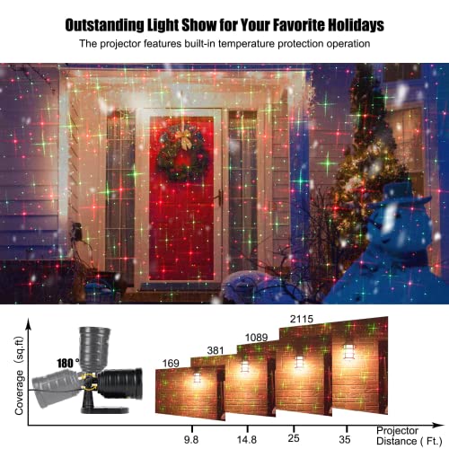 Christmas Decorative Laser Lights Projector Outdoors Decor Waterproof 10 Pattern Led Red And Green Stars Spotlight Lights Projector Lights For Xmas Home House Yard Garden Patio Wall Indoor #TOP5