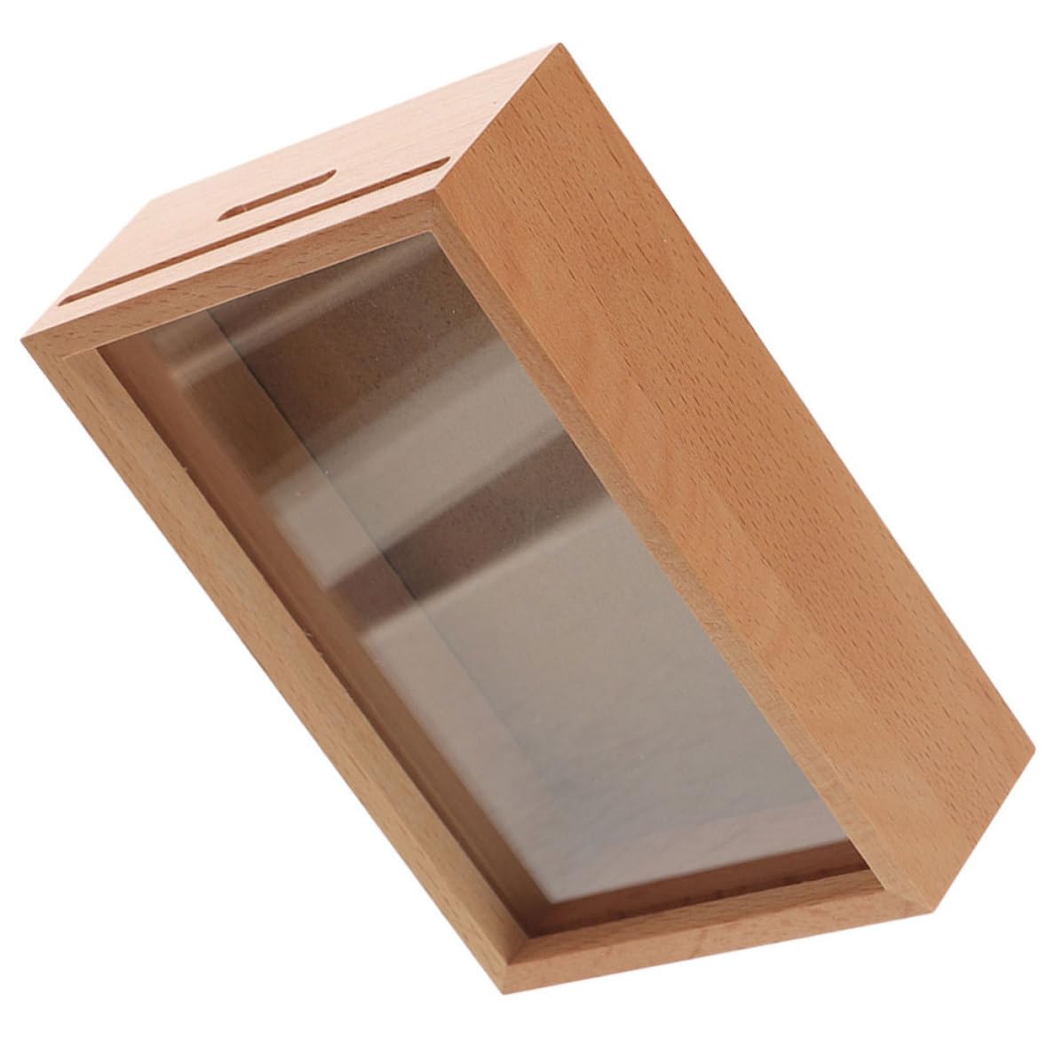 Alcancía hucha de madera caja de exhibición para ahorro seguro de adultos