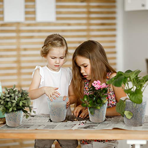 Elcoho 36 Pack 6/5/4/3 Inch Plant Nursery Pots Transparent Plastic Gardening Pot Soft Seed Starting Pot Flower Plant Container with Drainage Hole for Seedling Succulent Vegetable Flowers - Thumbnail 6