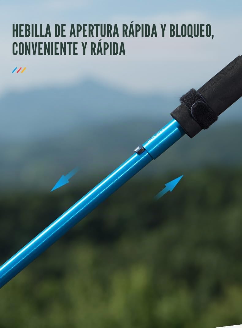 Bastones de trekking plegables ligeros de aluminio 110/120 cm ajustables Aonijie ultraligeros para bastones de correr