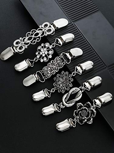 hicarer 6 pieces vintage shirt dress cardigan clip waist clip for women sweater shawl brooch jacket for clothing