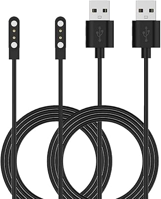 Charger for Wyze Watch 44mm 47mm, Gold-Plated Magnetic Charging Cable for Yamay/VeryFitPro SW023 ID205L Willful SW021 Smartwatch 3.3ft (2)