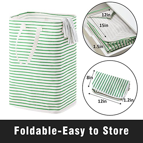 72L Large Collapsible Laundry Basket, Freestanding Clothes Hamper With Easy Carry Long Handles, Waterproof Washing Bag For Bedroom, Bathroom, And Nursery (Green, 3 Pack) #TOP4