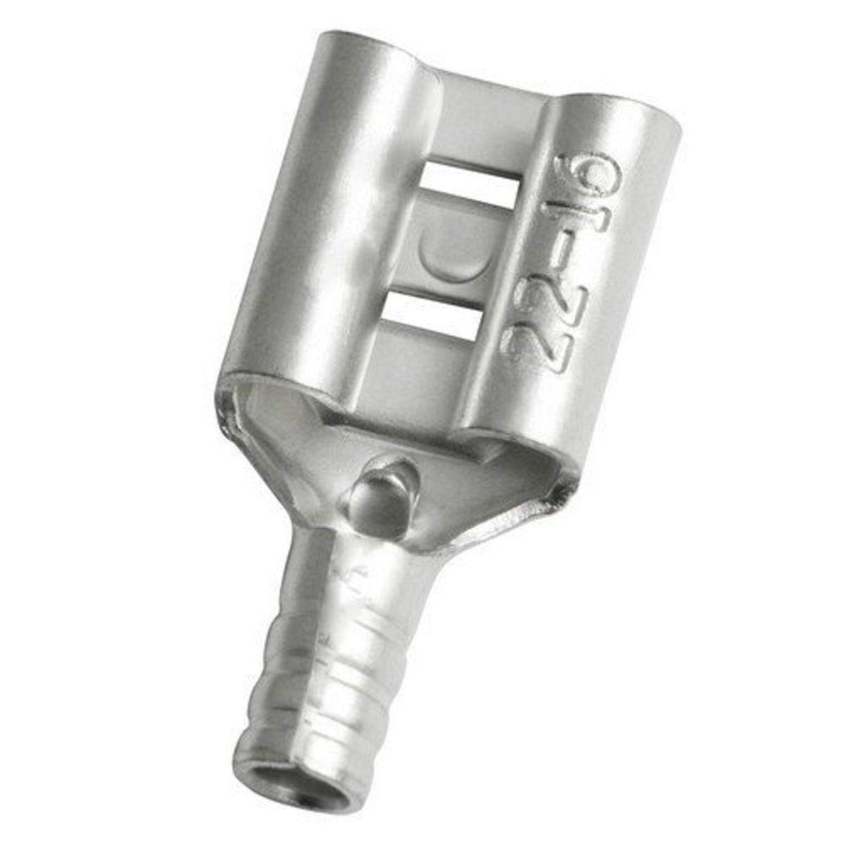 Morris 10246 Non-Insulated Double Crimp Female Disconnect .020 x .187 Tab 22-16 Wire Range, 100-Pack