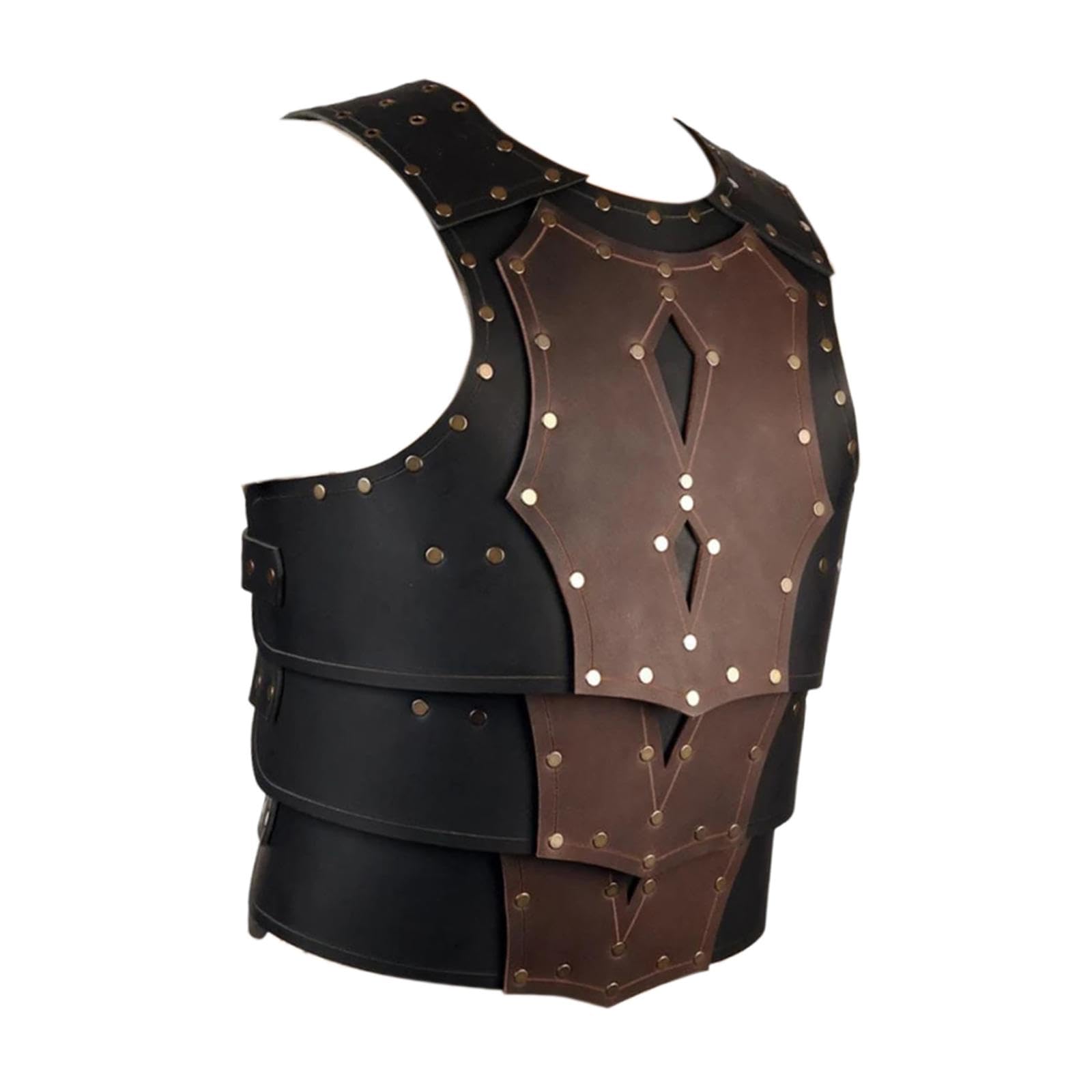 Perfeclan Medieval Chest Armour Clothes Knight Costume for Men Women Cosplay Knight Party, brown