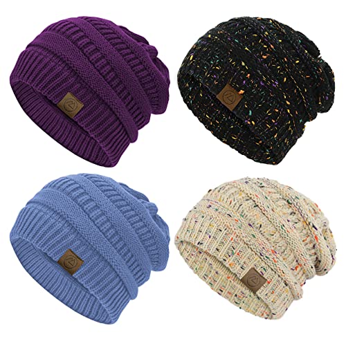 Image of Durio Winter Hats for Women Cable Knit Beanie Soft Womens Beanies Thick Winter Hat