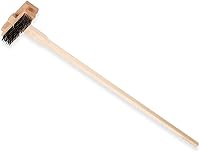 Carlisle Double Broiler King Grill Brush & Scraper, 48" Stainless Steel with Wood Handle, Pack of 2 - Commercial Heavy-Duty Oven Cleaner