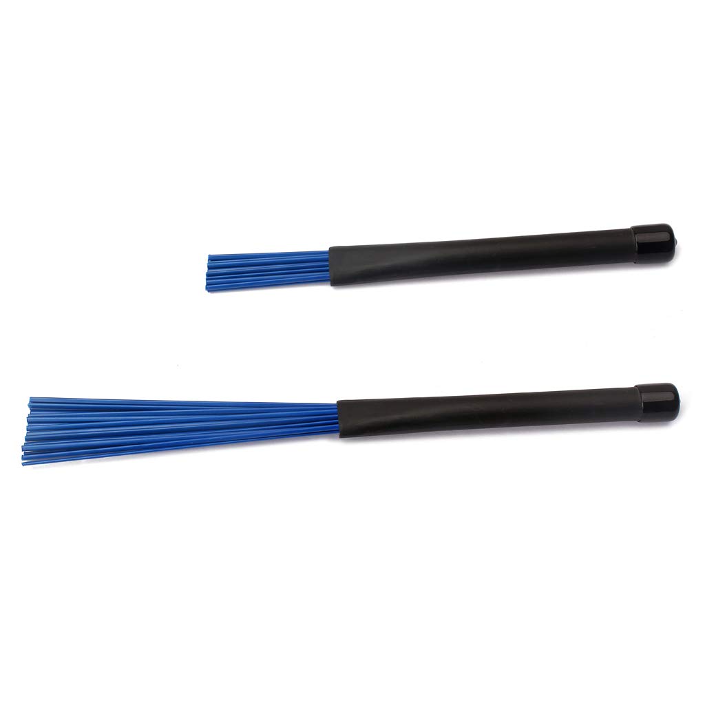 Alnicov 1 Pair Jazz Drum Brushes Retractable Drum Sticks 32cm black/blue