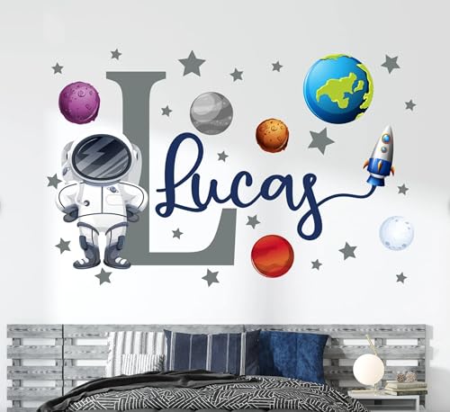 Vinilo decorativo personalizado de astronauta para pared miniatura 4