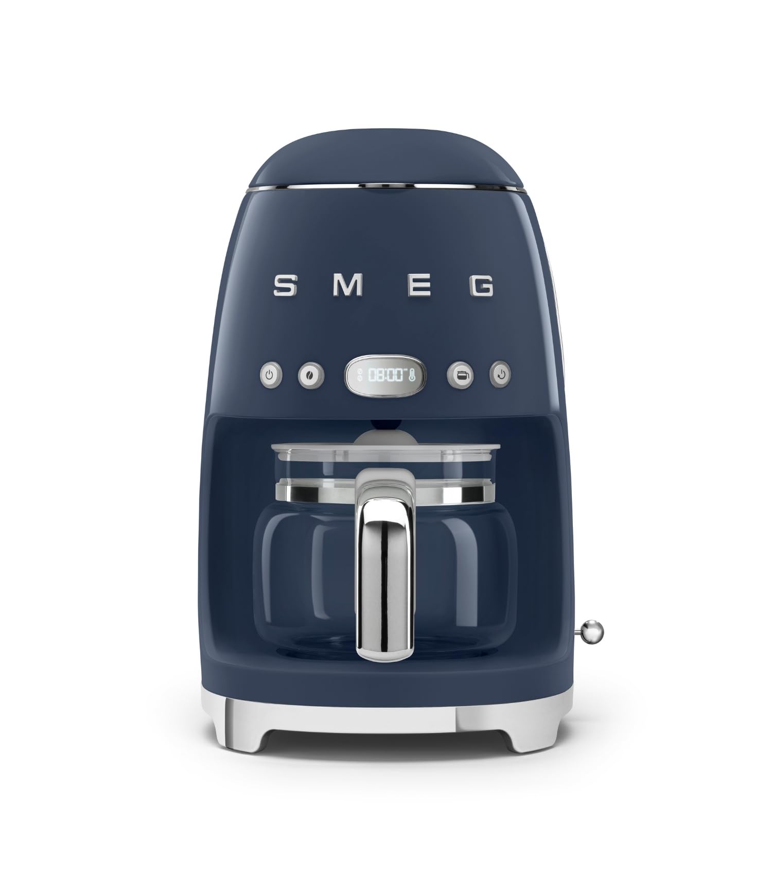 Smeg, Machine à Café Filtre DCF02NBEU, Fonction Arôme et Autostart, Carafe en Verre Jusqu'à 12 Tasses, 2 Niveaux d'Intensité, Mode Maintien au Chaud, 1050 W, Blue Navy