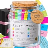 Read Me When Bible Verses Jar-Christian Gifts for Women,Daily Encouragement | Birthday Gifts, Christmas Gift for Women, Gifts for Mom from Daughter, Scripture Cards with Ribbon Bow & Greeting Cards