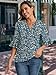 Womens Tops 2025 Trendy 3/4 Length Sleeve Spring Blouses for Women Summer T Shirts Fall Cute Dressy Casual Business Work Tunics Ladies Outfits Fashion Beach Vacation Clothes Blue Flower Large