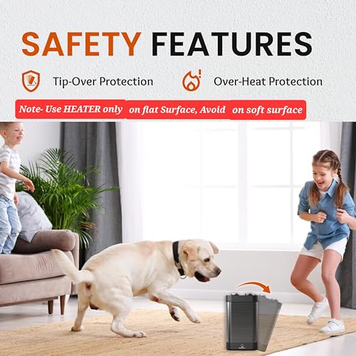 Image of Goodscity Room Heater for Home| 1500W PTC Ceramic, Fast Heating| Bedroom, Office, Indoor Use| For Small Space Upto 125 sqFt|Oscillation, Fan Mode, 2 Heat Setting, Safety Protection|1 Year Warranty