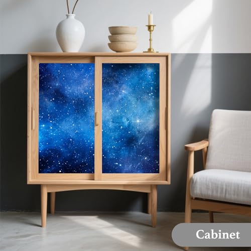 Image of Nuxovilar Dark Blue Galaxy Marble Wallpaper Peel Stick 15.75x118.11