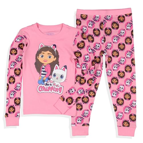 INTIMO Gabby's Dollhouse Pajama Set Toddler Girl's Chilling Gabby Pandy Tight Fit Long Sleeve Pant Sleep