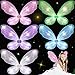 Kasyat 5 Pcs Princess Fairy Wings Butterfly Wings Princess Fairy Costume Princess Party Favor Sparkly Fairy Wings Light Up Angel Wings for Kid Girl Fairy Costume Dress up Role Play