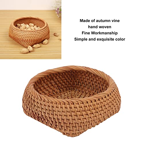 Cesta de frutas, cestas de pão para servir, cesta de armazenamento de vime tecido à mão requintado o