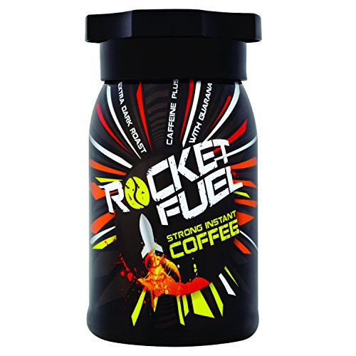 PERCOL ROCKET FUEL STRONG INSTANT COFFEE High Caffeine Content from Natural Source Guarana – Rich, Intense Blend 3.5 oz 1 Pk