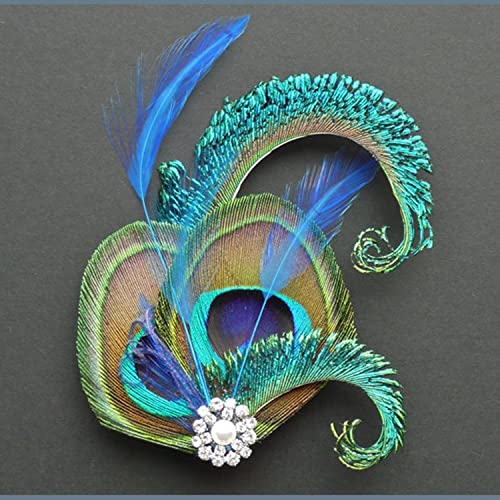 Haarnadel Damen Pfauenfeder Haarspangen Mädchen Vintage Dding Haarnadeln Stirnbänder Damenhüte Kopfbedeckungen Cover