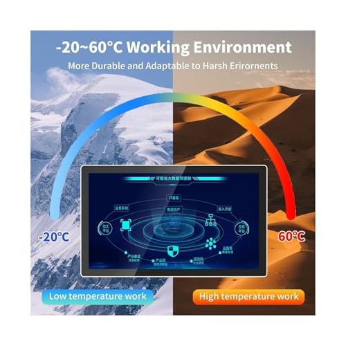Image of Heavy Duty Industrial Touch Monitor PC, 18.5 inch All-in-One System, 8GB RAM 256GB SSD, Wide Voltage Input