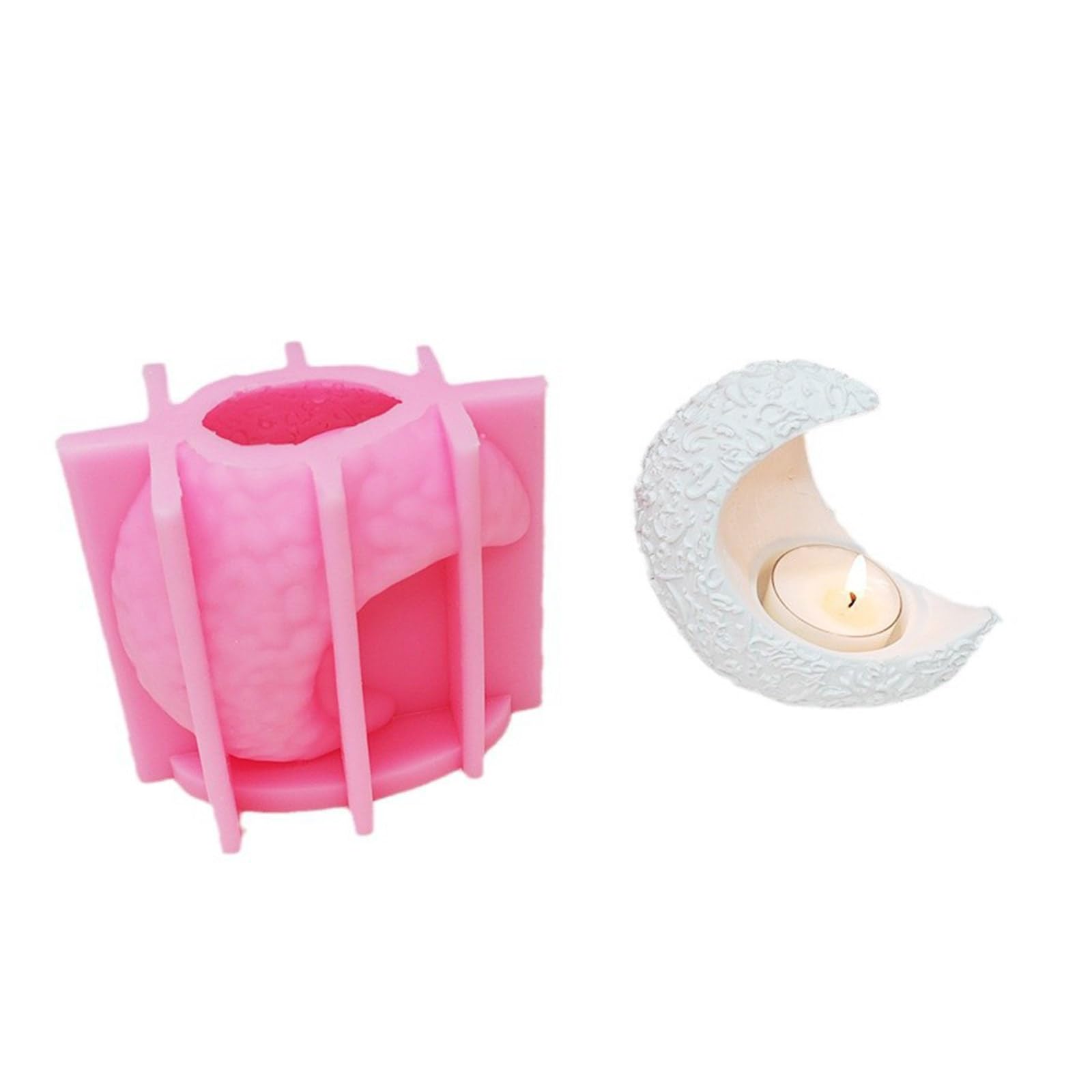 Molde de silicona para manualidades con forma de luna de moho, pequeñas formas de botones de flores, adecuado para bodas y exposiciones