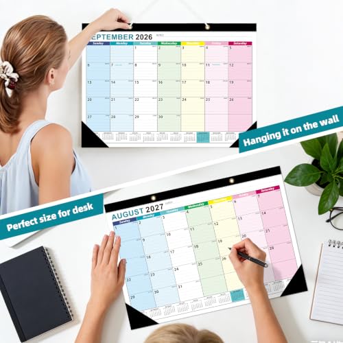 Image of ZTX Desk Calendar 2026-2027 18 Month Big Planner Colorful