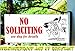 No Soliciting see dog for details - Sign with angry dog - by MySigncraft