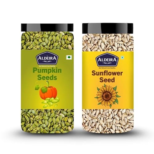 Aldeira Raw Pumpkin and Sunflower Seeds Combo Pack | 250 Gm Each (Total 500 Gm) | Protein Rich Seeds | Healthy Diet Snacks | Rich Source of Fibre