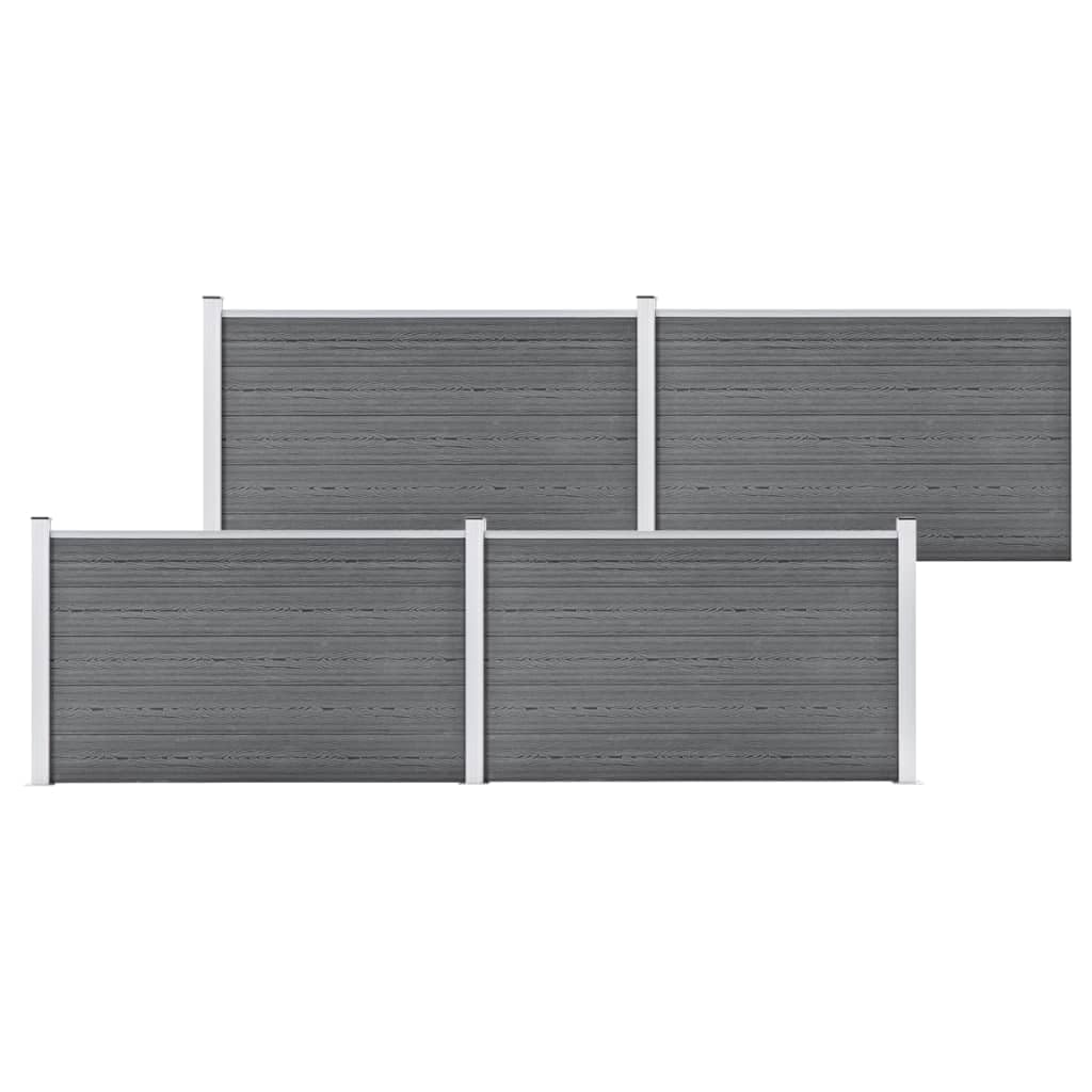 Generisch Gartenzaun WPC 699x106 cm Grau,Heimwerkerbedarf,Hauseinzäunung,Zaunfelder,3053249