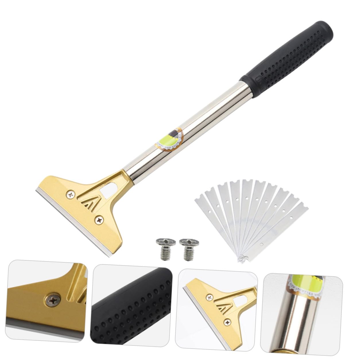 SOIMISS Raspador de Vidrio Pequeño para Limpieza de Estufas y Lechada Herramienta Manual Cuchilla Duradera Adecuado para Quitar Adhesivos Pintura y Silicona en Paredes y Baldosas