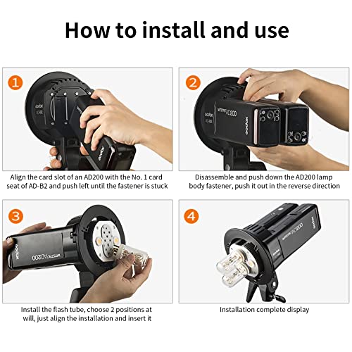 Support de tête Bowens Godox AD-B2 pour double flash AD200 Speedlite - 3