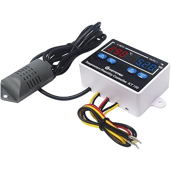 KETOTEK Digital Temperature Controller Humidity Regulator Thermostat with Probe Temperature Humidity Regulator Humidity Controller for Incubator 230 V