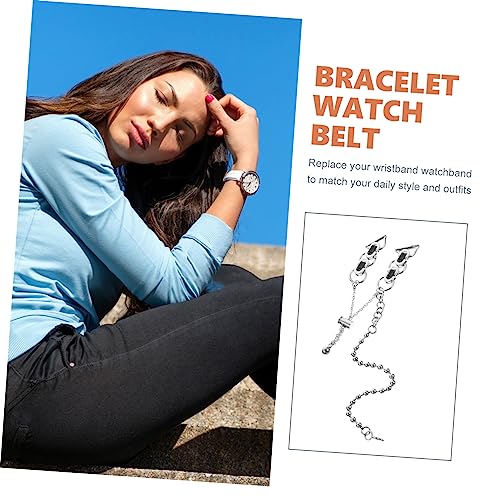 Bracelet montre inoxydable UKCOCO avec chaîne décorative à fermoir sécurisé - 2