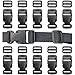 Produktbild 10 Stück Schnellverschlüsse mit Tri-Glide Slides Kunststoff verstellbare Schnallen Clips für DIY Handwerk Rucksack Umreifung Tasche Gurtband Gepäck Befestigung Gurt Hundehalsbänder (schwarz)