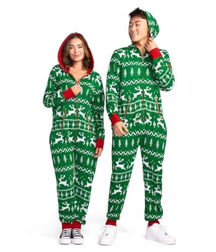 Tipsy Elves Women's Christmas Green Fair Isle Knit Jumpsuit Size Large