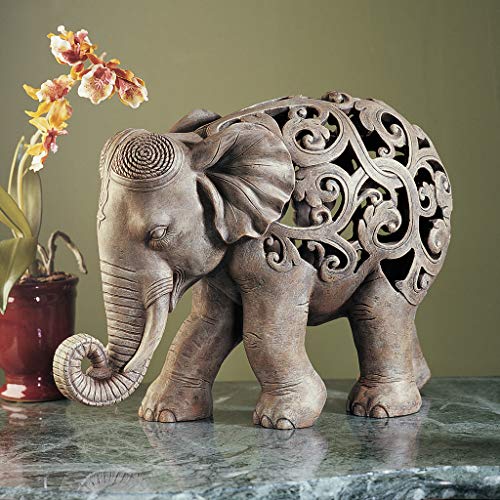 Design-Toscano-NG32745-Anjan-the-Elephant-Indian-Decor-Jali-Animal-Statue-305-cm-Polyresin-Brown-Stone