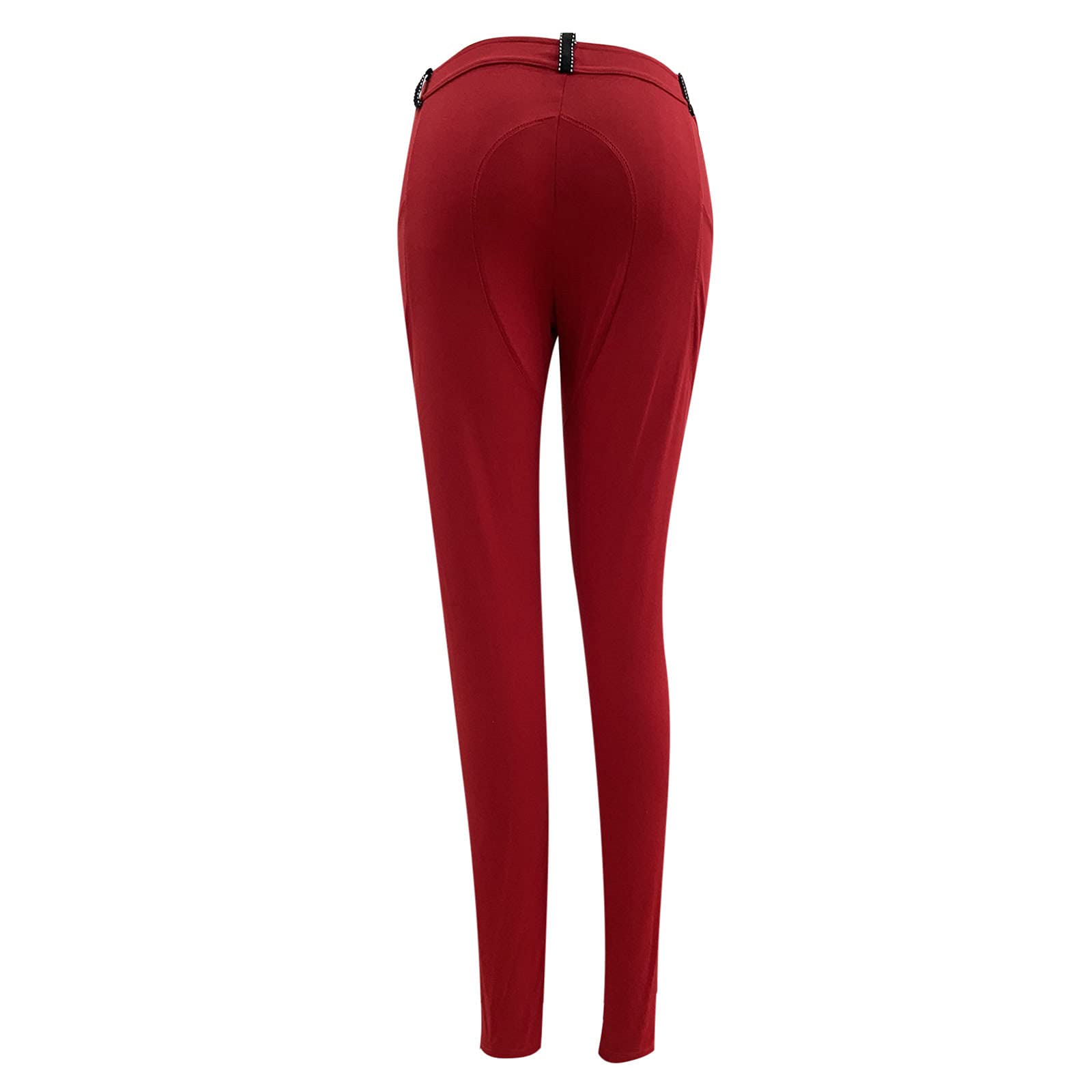 Pantalones de equitación para mujer rojos: pantalones de cadera para mujer, tejido elástico, pantalones de equitación para mujer, cintura alta, monocolor, pantalones de equitación, elásticos, para el