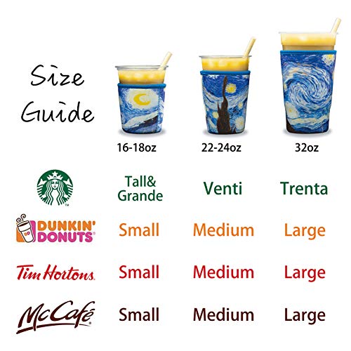 image for NC Reusable Insulated Neoprene Iced Coffee Beverage Sleeves - Cold Dri
