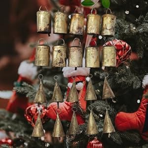 Rustic Iron Tin Metal Vintage Cow Bells Jingle for Wind Chimes and Crafts 2" H Antique Brass Covering Bells, Craft Bells, Christmas Bell Ornaments (Set of 20 Pieces) Rustic Iron Tin Metal Vintage Cow Bells Jingle for Wind Chimes and Crafts 2 H Antique Brass Covering Bells Craft Bells Christmas Bell Ornaments Set of 20 Pieces